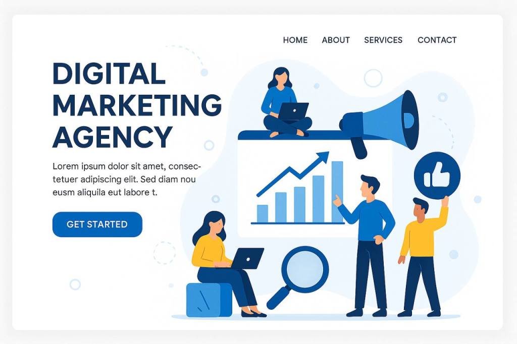 Digital marketing agency offering SEO, social media, and PPC services
Digital marketing agency expert consulting client on growth strategy